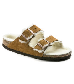 Sandália de Corte Estreito Birkenstock Boston VL Shearling