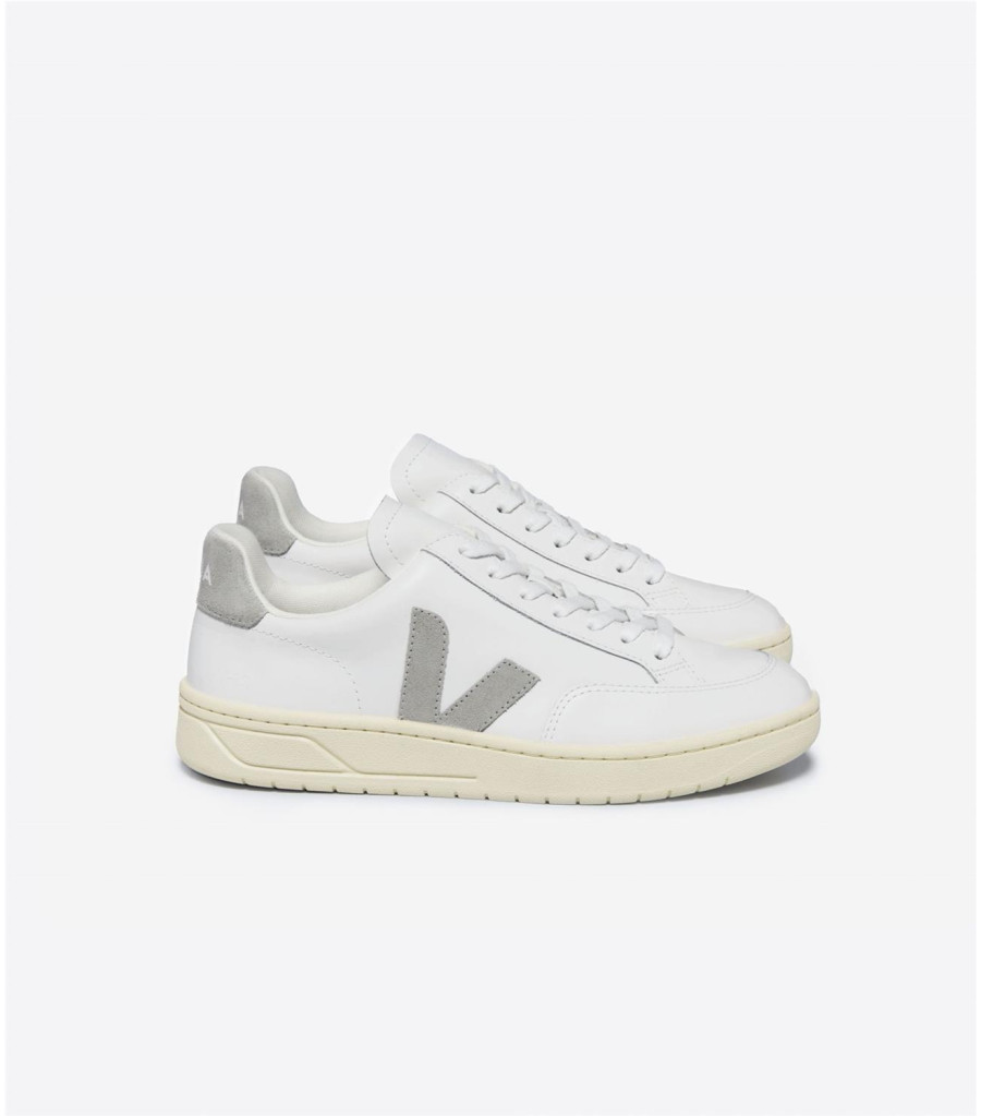Zapatillas Veja Mujer V-12 Leather LIGHT GREY
