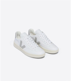 Zapatillas Veja Mujer V-12 Leather LIGHT GREY
