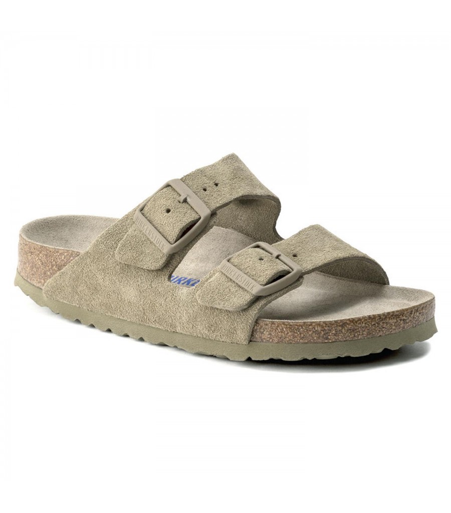 Sandalias Birkenstock Arizona Ante Narrow Fit Soft Unisex Khaki