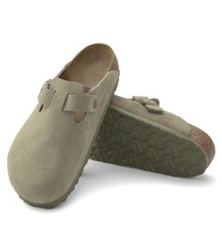 Zuecos Birkenstock Boston Narrow Fit Soft Unisex Khaki