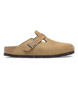 Birkenstock Boston Wildleder Narrow Fit Clogs Beige Damen