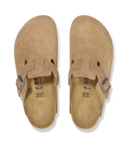Birkenstock Boston Wildleder Narrow Fit Clogs Beige Damen