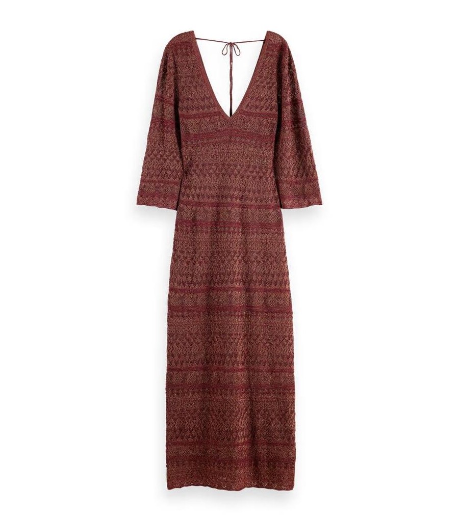 Vestido Maison Scotch Metallic Pointelle