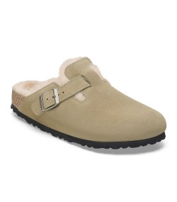 Birkenstock r Boston Wool CLOG FEMME COUPE ÉTROITE TAUPE