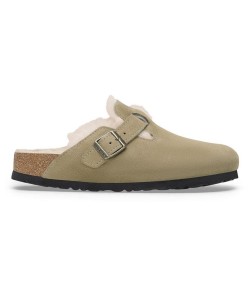 Birkenstock r Boston Wool CLOG FEMME COUPE ÉTROITE TAUPE