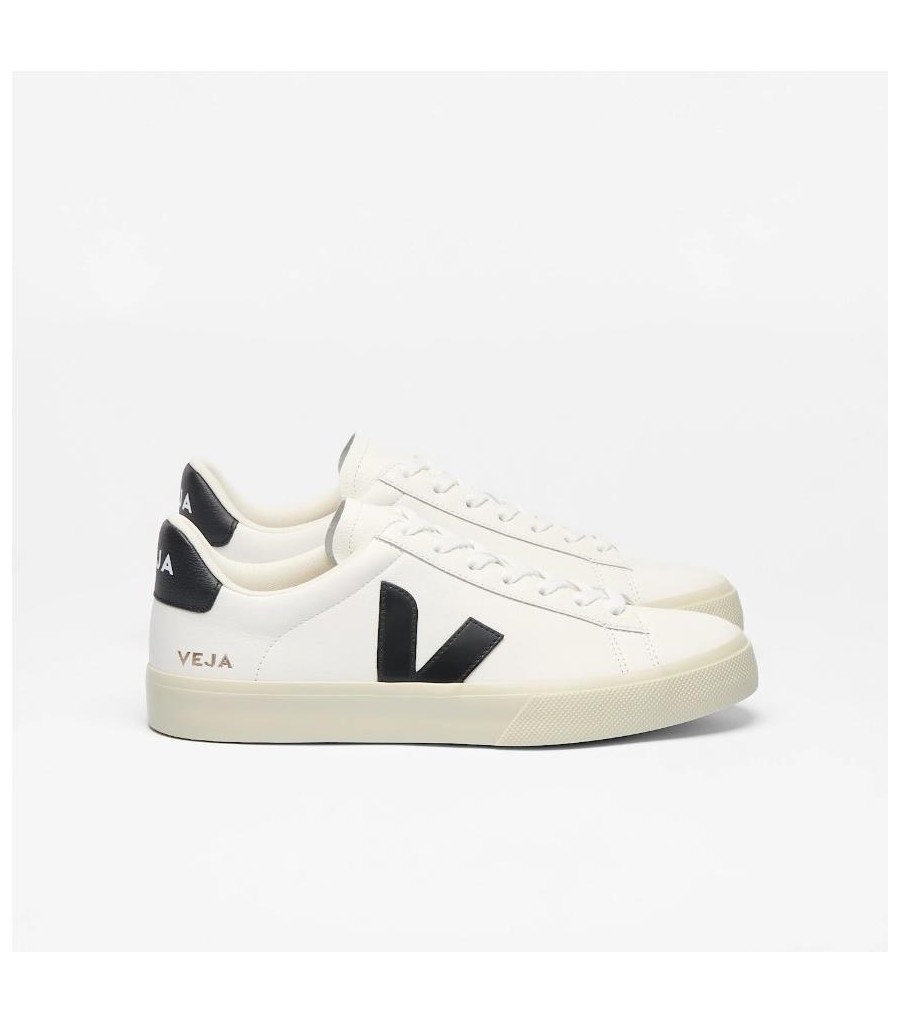 Tênis Veja Couro Campo Feminino BRANCO PRETO