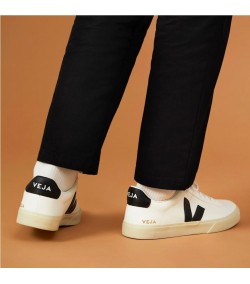Tênis Veja Couro Campo Feminino BRANCO PRETO